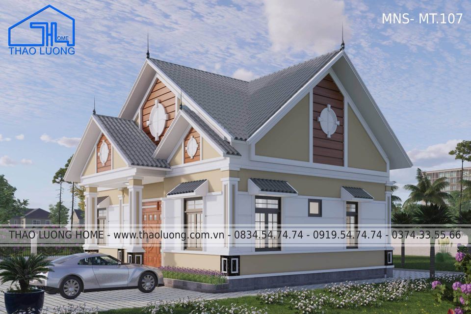 Mẫu nhà mái Thái cấp 4 đẹp cổ điển 2022
