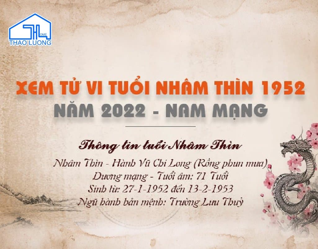 Phong thủy nam gia chủ Nhâm Thìn 1952