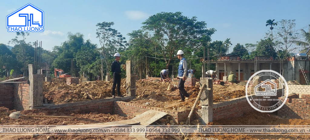 Quá trình thi công nhà mái Thái